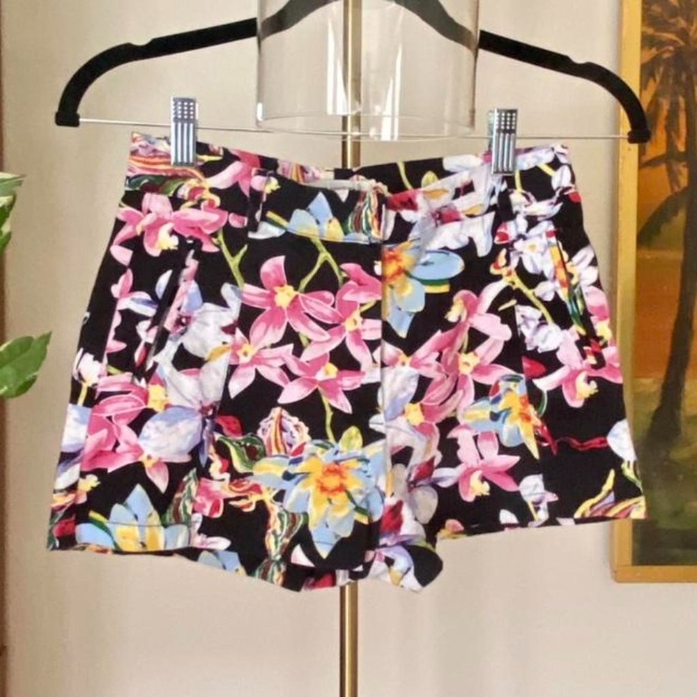 Lucca Couture Hawaiian Print High Waisted Pinup Style Shorts